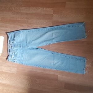 Levi's Wedgie Straight size 25 Tango Hustle wash raw edge jeans (W25 L26)